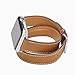 Apple Watch Band 38/42mm Leather Double Tour iwatch Strap Replacement Band with Stainless steel Adpter Clasp for Iphone Watch Series 3 Series 2 Series 1,Sport Edition ,Men Women (Brown, 42mm)