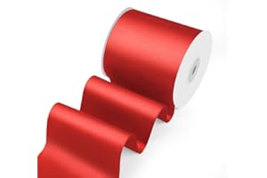 Isaspire 3" Width x 25 Yards Satin Fabric Ribbon, Red Ribbon Perfect for Wedding Car, Chair Sash, Grand Opening Ceremony, Big Bows, Embroidery, Floral Crafts, Party Decoration