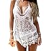EFINNY Women Lace Floral Crochet Beachwear Bikini Swimsuit Cover up