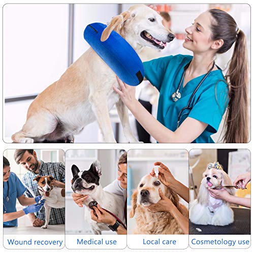 Dog Cone Collar, 3 Pack Adjustable and Inflatable Protective Collar for Dogs and Cats - Soft Dog and Cat Recovery Cone Collar Anti-Bite Lick Wound Healing, Does Not Block Vision and Easy for Dogs