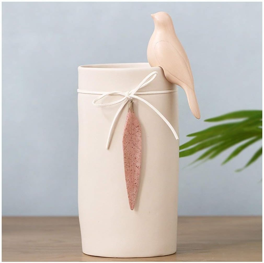 Vase Bird Small Fresh Ceramic Decoration Home Living Room Desk Office Decoration Ornament (Color : D)