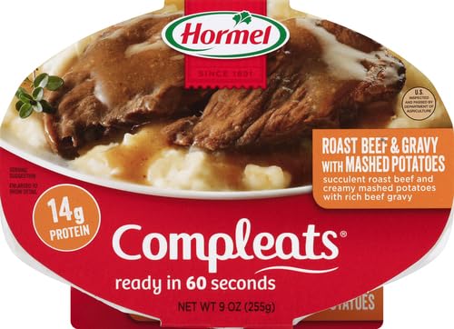 HORMEL COMPLEATS ROAST BEEF AND MASHED POTATOES WITH GRAVY, 9 OUNCE