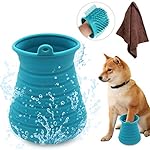 Idepet Pulisci Zampe Cane,Spazzola per Animali Domestici Portatile con Asciugamano Dog Cleaner per Zampe per Cani Gatti…