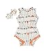 White Baby Rompers Girl - Arrow Pompom Baby Girl Clothes with Headband（6-12 Months）