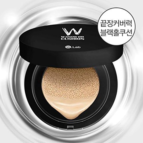 W.lab W-SNOW BB Cushion (included Refill 1ea) Black Hall Cushion Perfect Oil Control Perfect Coverage (#23 C.B Cotton Beige) FREE GIFT! W.Lab WATER BEAM MASK 1pcs
