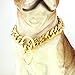 Dogs Plated Gold Stainless Steel Curb Cuban Link Chain Necklace 12
