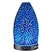 Sztrokia Essential Oil Diffuser,3D Glass Aromatherapy Diffuser,300ml Ultrasonic Cool Mist Humidifier with Color Changing LED Lights, Waterless Auto Shut-Off,Metal Case Base