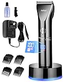 Kebor Hair Clippers for Men Cordless Pro LED Display Titanium Ceramic Blade Electric Haircut Kit with Charging Dock and Oil, Rechargeable Lithium-ion Battery Beard Trimmer Wireless Set PC1010