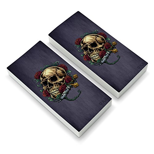 Roses Skull and Dagger Eraser Set of 2