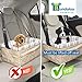 Bundaloo Dog Car Seat - Car Accessories Booster Seat for Cat and Dog up to 18 Lbs - Soft White Cushion with Zipper Pocket for Harness, Leash, Toys, Treats - Adjustable Straps and Removable Plaid Cuff