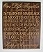 LifeSong Milestones 5th Wedding Anniversary Wall Plaque Gifts for Couple, 5th for Her,5th Wedding for Him 12 W X 15