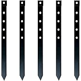 24Pcs Metal Garden Landscape Edging Stakes Black,10in anchoring Stakes Landscape Anchoring Spikes for Terrace Board, Grass Barrier, Landscape Edging Coil, Garden Liner, Bender Board