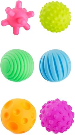 Amazon 赤ちゃん感覚ボール 6個 ベビーハンドキャッチマッサージボール サウンド カラフルな握りボール付き 子供 赤ちゃん用 ベビー 用ボール おもちゃ