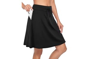 BLEVONH Women's Golf Skirt 20" Knee Length Skorts Skirts Drawstring Waist Tennis Skirts with Pockets