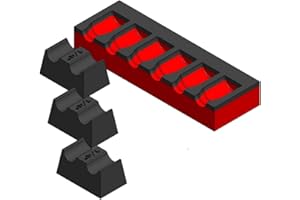 3D Tool Trays MagAttach Socket Extension Organizers (1/4", Red/Black)