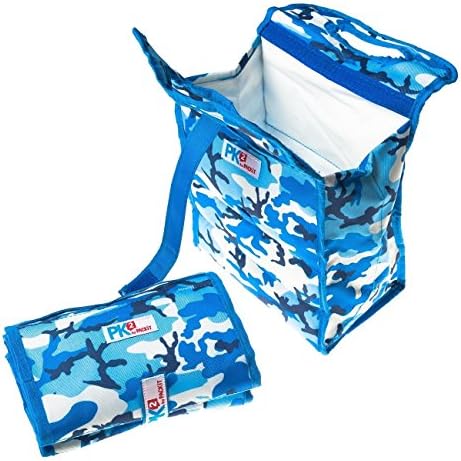 PackIt Freezable Lunch Bag with Velcro Closure, Blue Camouflage