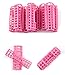 McKay 12 Pc Professional Mini Snap On Rollers Set - Makes Tight Curls; Extra Small ½”x 2” Hair Curlers - Pink