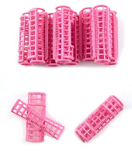 McKay 12 Pc Professional Mini Snap On Rollers Set - Makes Tight Curls; Extra Small ½"x 2" Hair Curlers - Pink - Thumbnail 3
