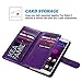 J.west Galaxy Note 3 Case, Galaxy Note 3 Wallet Case,Premium PU Leather Case Magnetic Wallet Credit Card ID Holder Flip Cover Case with 9 Card Slots Wrist Strap Case for Note 3 Purple