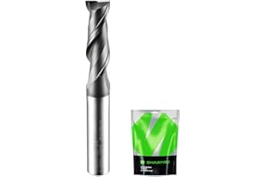SHARPRO 3/8 End Mills 3/8 Inch Shank, 2 Flute Carbide Square Endmill with AlCrN Coated, Upcut Spiral CNC Router Bits for Alloy Steel, Metal and Stainless Steel