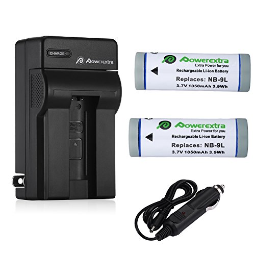 Powerextra 2 Pack Replacement Canon NB-9L Battery and Charger for Canon PowerShot N, N2, SD4500 IS, ELPH 510 HS, ELPH 520 HS, ELPH 530 HS Digital Camera Powerextra 2 Pack Replacement Canon NB-9L Battery and Charger for Canon PowerShot N, N2, SD4500 IS, ELPH 510 HS, ELPH 520 HS, ELPH 530 HS Digital Camera