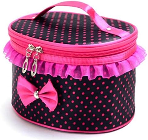 Quistal Women Girls Travel Makeup Case Bag Cosmetic Organizer Portable Makeup Pouch Holder Storage Handbag (Black)