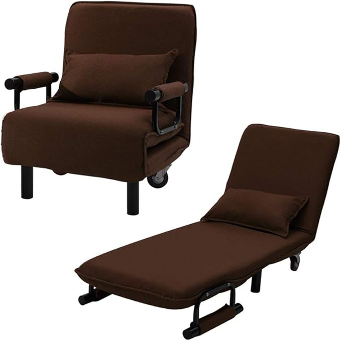 INMOZATA 2in1 Single Folding Futon Chair Sofa Bed Chair Guest Sleeper