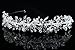 Handmade Flower Leaf Bridal Headband Tiara - Clear Crystal silver Plated T770