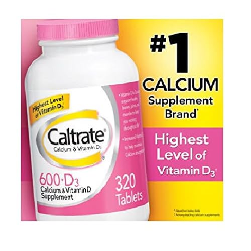 Caltrate 600 + D3 Calcium & Vitamin D3 Supplement, 320 Tablets image