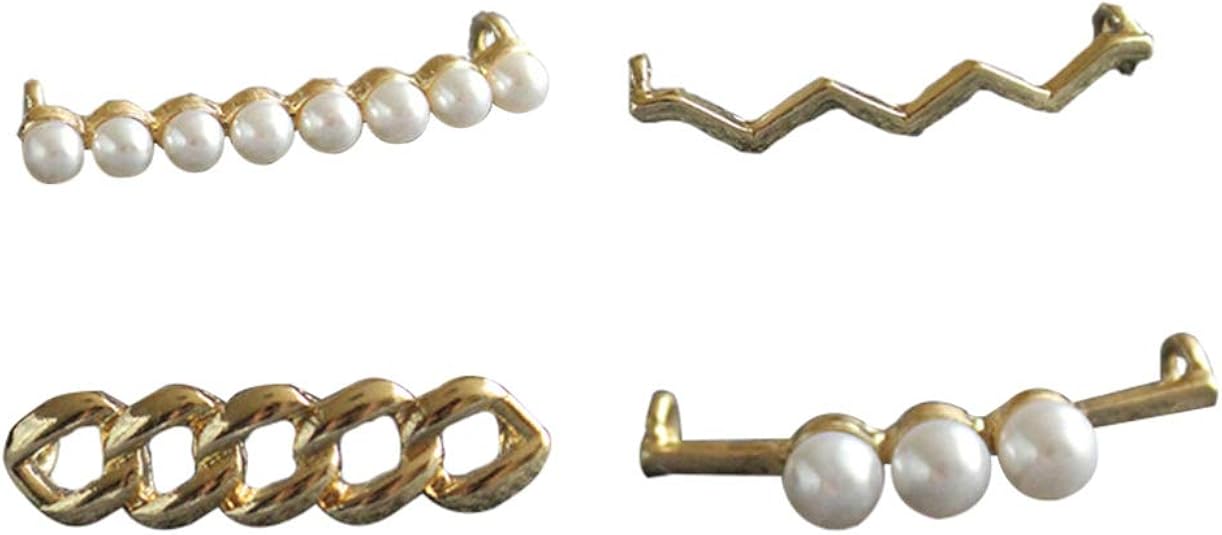 Holibanna 4pcs Shoelaces Clips Faux Pearl Shoelace Charms