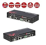 HDMI Extender HDBaseT with Ethernet Passthrough for LAN Port of TV or Laptop, Two-Way PoE & IR, Uncompressed 4Kx2K@60Hz Over CAT5e/6/7, 100M 1080P, 70M 4K, HDCP2.2, RS232, Surge ESD Protection
