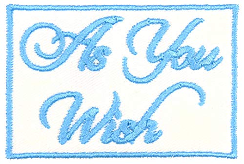 As You Wish Fairy Tale Iron On Patch Applique - Light Blue, White - 3