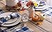DII Jute Burlap Collection Kitchen Tabletop, Table Runner, 14x108, Double Border Blue