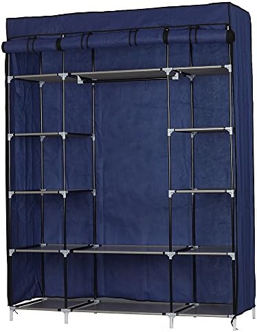 SIBO Portable Closet Storage Organizer Canvas Wardrobe Home Furniture 52.4" x 18.1" x 67" (ship from US)