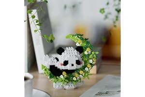 Whimsical Spring Decor Figurines and Ornaments Set (Panda in Flowers) - Cute Holiday Statues for Tree, Tabletop, or Mantel De