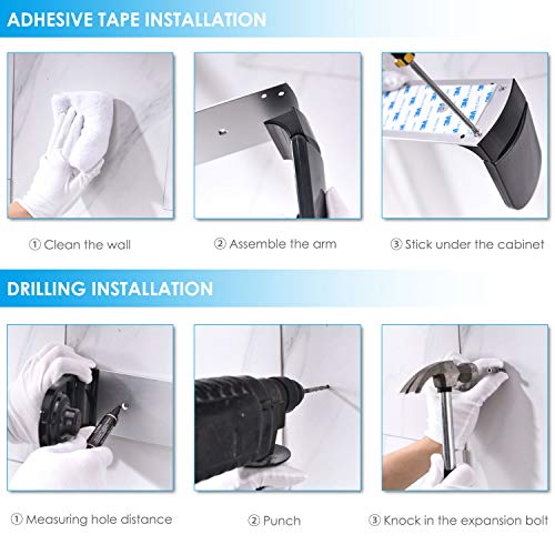 simpletome ONE Hand Tear Paper Towel Holder Under Adhesive or Drilling Installation