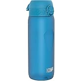 Ion8 Water Bottle, 750 ml/24 oz, Leak Proof, Easy to Open, Secure Lock, Dishwasher Safe, BPA Free, Flip Cover, Carry Handle, Soft Touch Contoured Grip, Easy Clean, Odor Free, Carbon Neutral, Blue