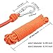 HomTop Magnet Fishing Rope with Carabiner - All Purpose Nylon High Strengte Cord Safety Rope - 65 Feet - Diameter 6mm - Approximately 1/4