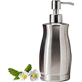 ZEBEYIMA Brushed Stainless Steel Countertop Soap Dispenser Rust and Leak Resistant Hand Soap Pump with Funnel for Kitchen Countertops and Bathroom Dispensers (13.5 oz/400 ml)
