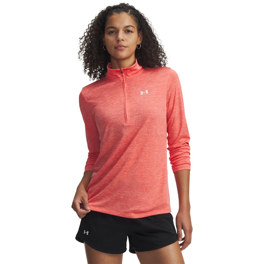 Under Armour Women's Tech Twist Half Zip, (690) Venom Red / / White, X-Large Image