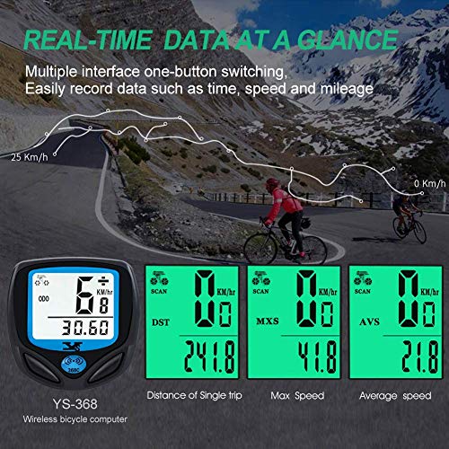 DINOKA Bike Speedometer Waterproof Wireless Bicycle Computer Bike Computer and Cycling Odometer