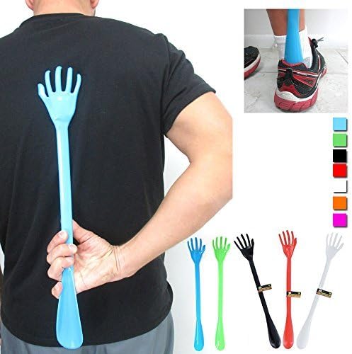 4 Pc Back Scratcher Shoe Horn 20 Plastic Backscratcher Body Hand Massager Shoes by QNP RRG