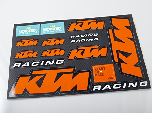 KTM Motorcycle Decals Stickers Motocross Bike 20x30cm 15pcs on one sheet (Orange)