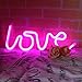 DELICORE Decorative LED Love Shaped Neon Night Light with Pink Lamp-Neon Night Light Operated by Battery/USB for Children's Room Party Christmas Wedding Decoration Pink