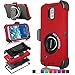 Galaxy Note 3 Case, Honeycase Military Extreme-Duty Shockproof Rugged Hybrid Armor Case Cover with Belt Clip Holster Rotating Kickstand and Screen Protector for Samsung Galaxy Note 3 N9000 (Red)