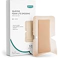 Dimora Silicone Foam Dressing with Border Joint Application - Adhesive 4"x8" Wound Dressing Bandage for Post Elbow Shoulder Knee Surgery Care 10 Pack