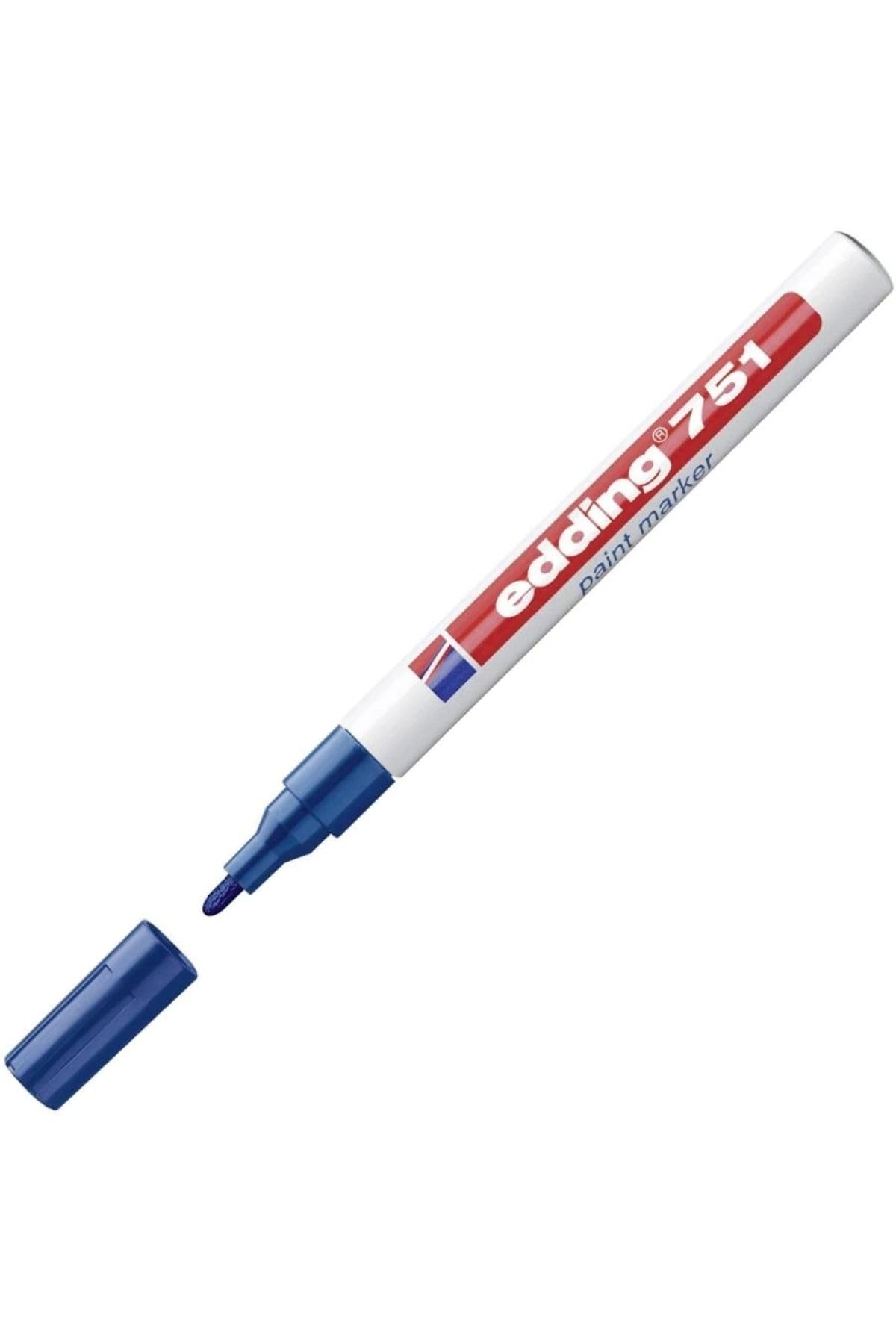 edding 751 paint marker - blue - 10 pens - round tip 1-2 mm - paint marker for marking and labelling metal, glass, rocks or plastic - heat-resistant, permanent, smudge-proof and waterproof