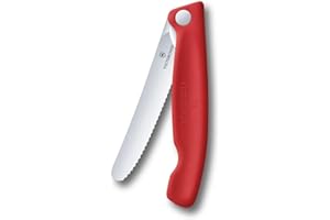 Victorinox Swiss Classic Paring Knife - Foldable, 4½" Serrated, Round Blade, Foldable, red