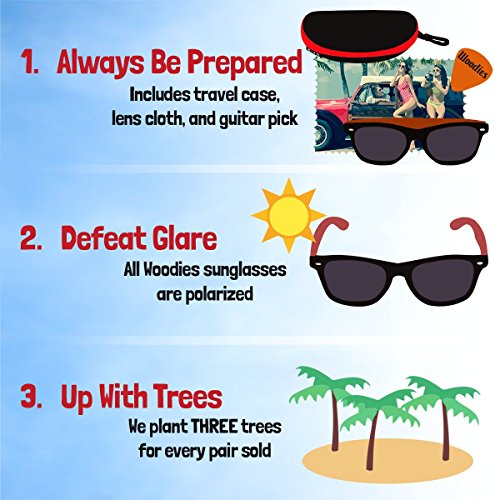 WOODIES Walnut Wood Sunglasses with Clear Frame