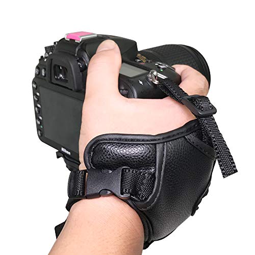 Bestshoot Camera Wrist Strap, Padded PU Leather Grip Strap Stabilizer for DSLR Camera Canon EOS T5i T4i T3i 60D 70D 5D, Nikon D7200 D7000 D600 D800 D90 D5200 D3100, Sony, Panasonic, Fujifilm, Olympus